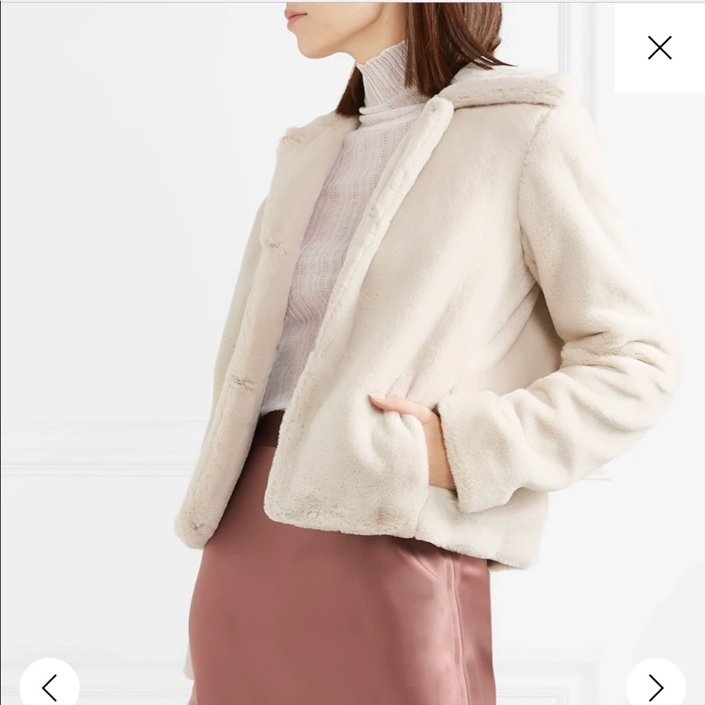 Theory Luxe Faux Rabbit Coat Size XS